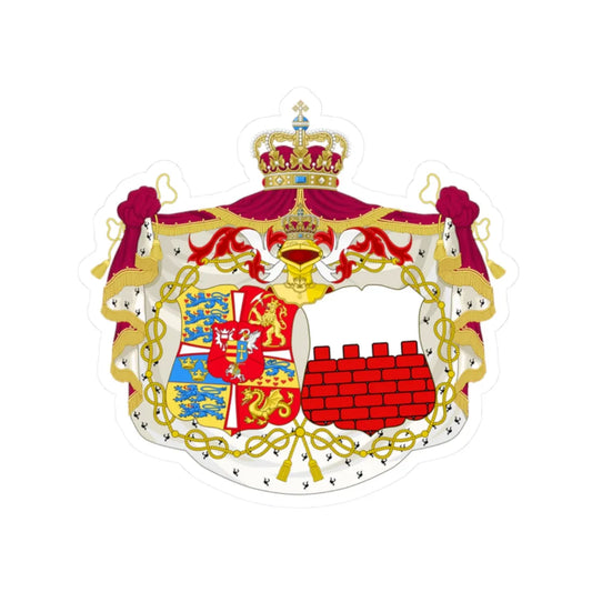 Armoiries d Anne-Sophie de Reventlow (Denmark) (Coat of Arms) STICKER Vinyl Kiss-Cut Decal 2 Inch White - The Sticker Space