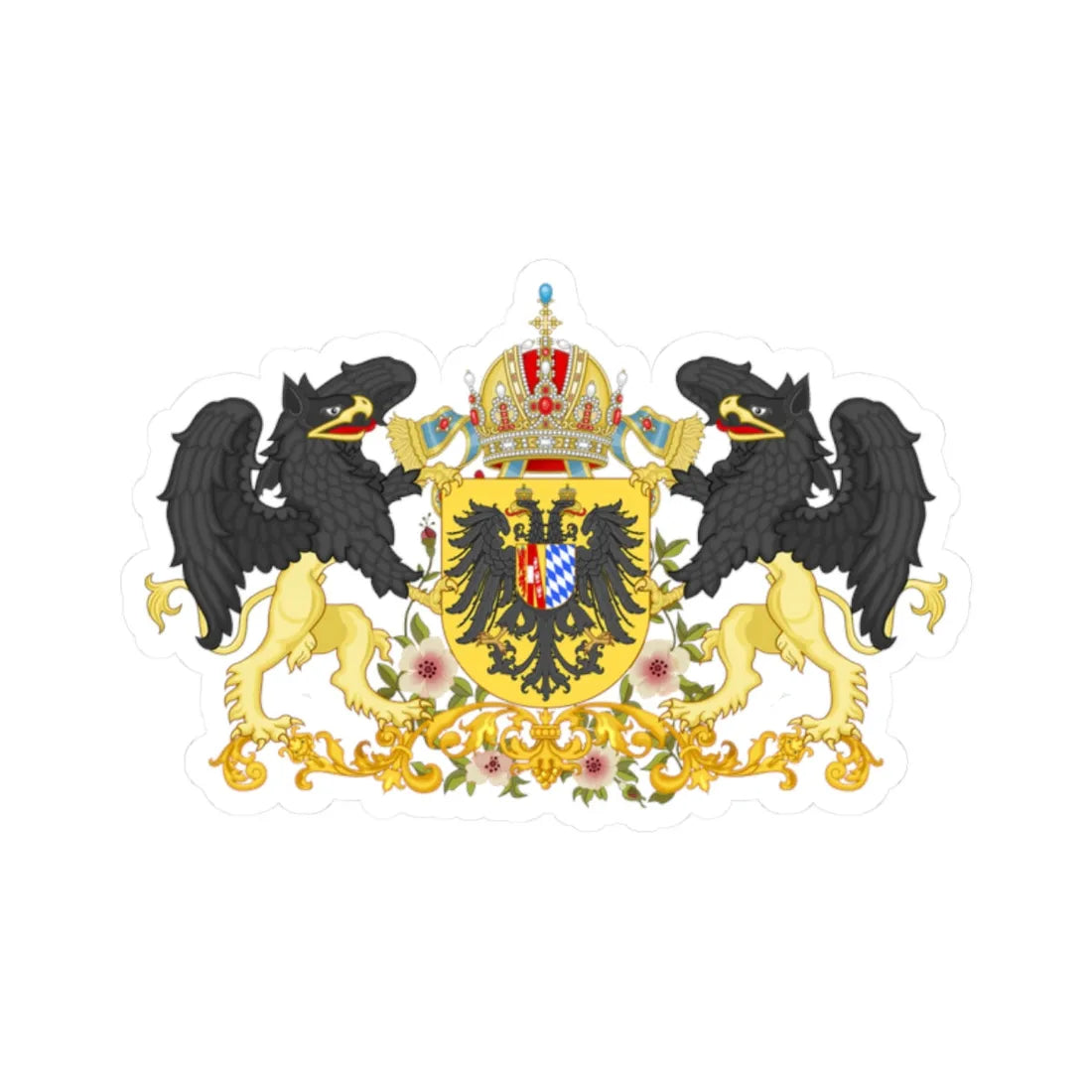 Armoiries d Elisabeth de Baviere Imperatrice dAutriche-Hongrie (Austria) (Coat of Arms) STICKER Vinyl Kiss-Cut Decal 2 Inch White - The Sticker Space