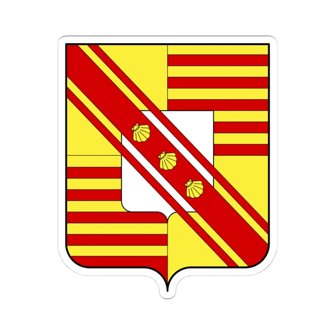 Armoiries de Beaufort-Spontin (Belgium) (Coat of Arms) STICKER Vinyl Kiss-Cut Decal 4 Inch White - The Sticker Space