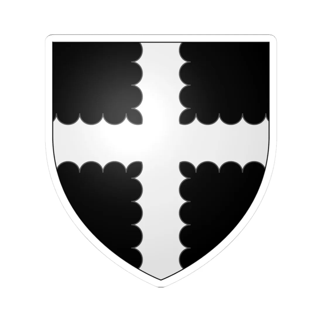 Armoiries de Bentzeradt (Luxembourg) (Coat of Arms) STICKER Vinyl Kiss-Cut Decal 3 Inch White - The Sticker Space