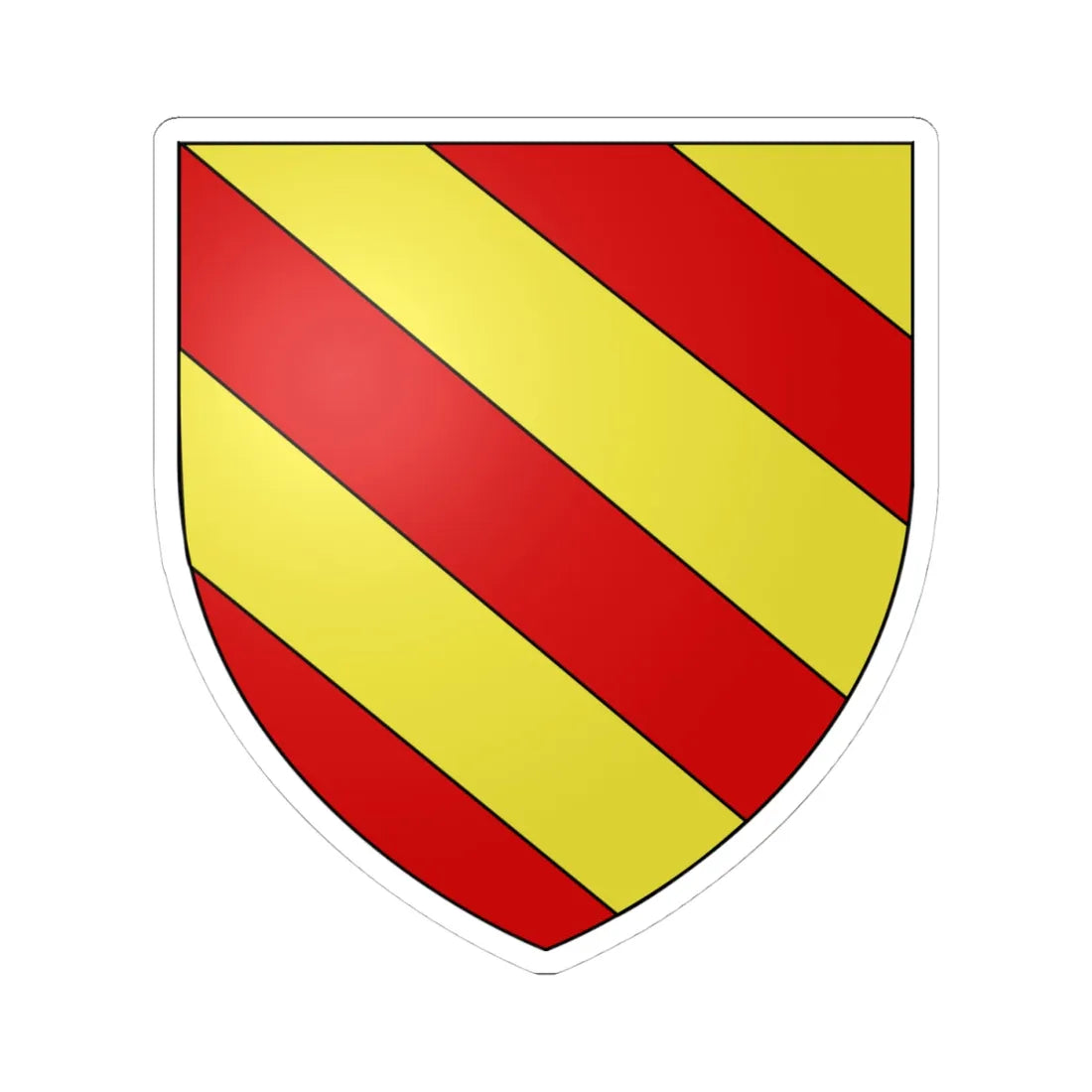 Armoiries de Brouch 1 (Luxembourg) (Coat of Arms) STICKER Vinyl Kiss-Cut Decal 4 Inch White - The Sticker Space