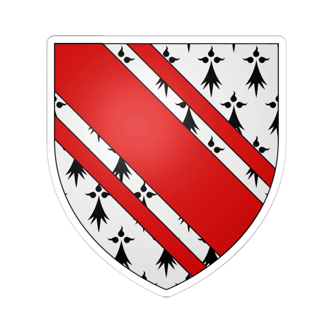 Armoiries de Celles (Belgium) (Coat of Arms) STICKER Vinyl Kiss-Cut Decal 6 Inch White - The Sticker Space