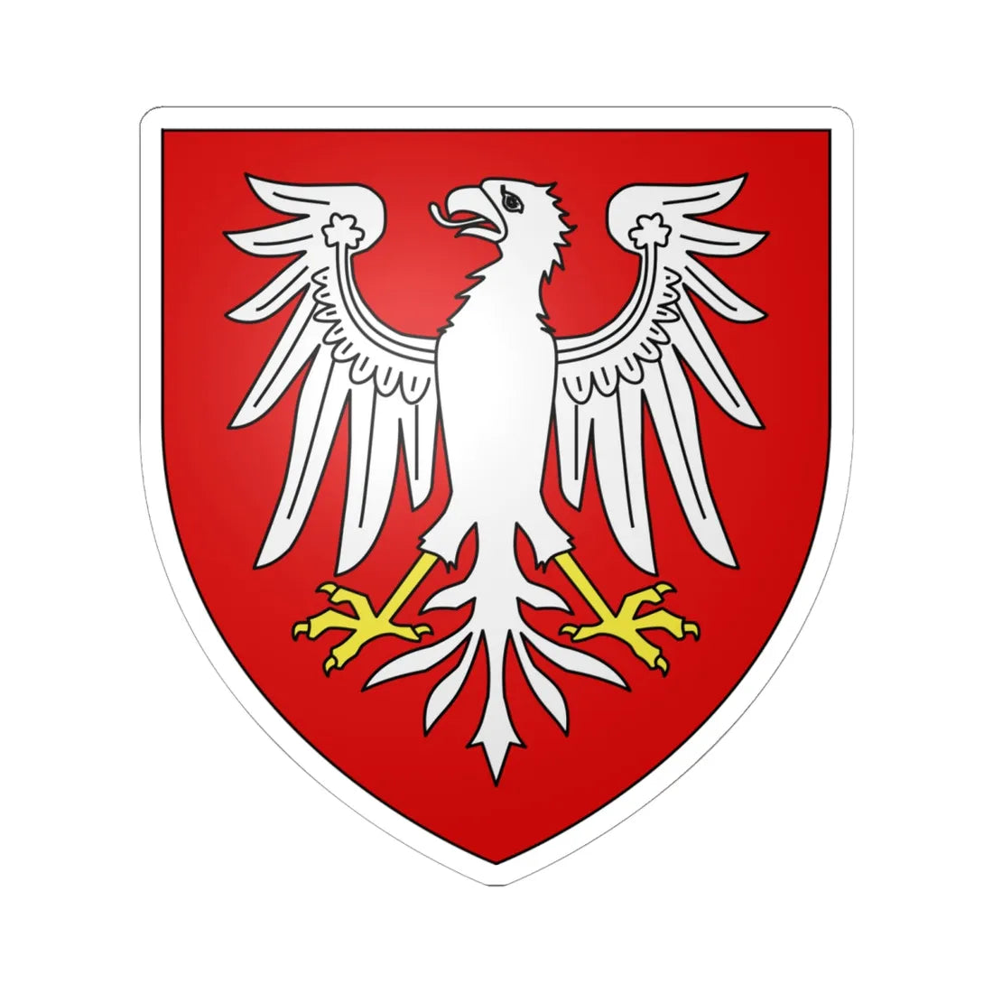 Armoiries de Chastelet 1 (Belgium) (Coat of Arms) STICKER Vinyl Kiss-Cut Decal 6 Inch White - The Sticker Space