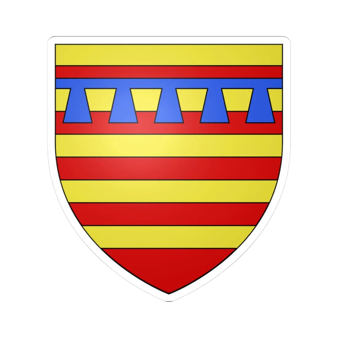 Armoiries de Chavency (Belgium) (Coat of Arms) STICKER Vinyl Kiss-Cut Decal 3 Inch White - The Sticker Space