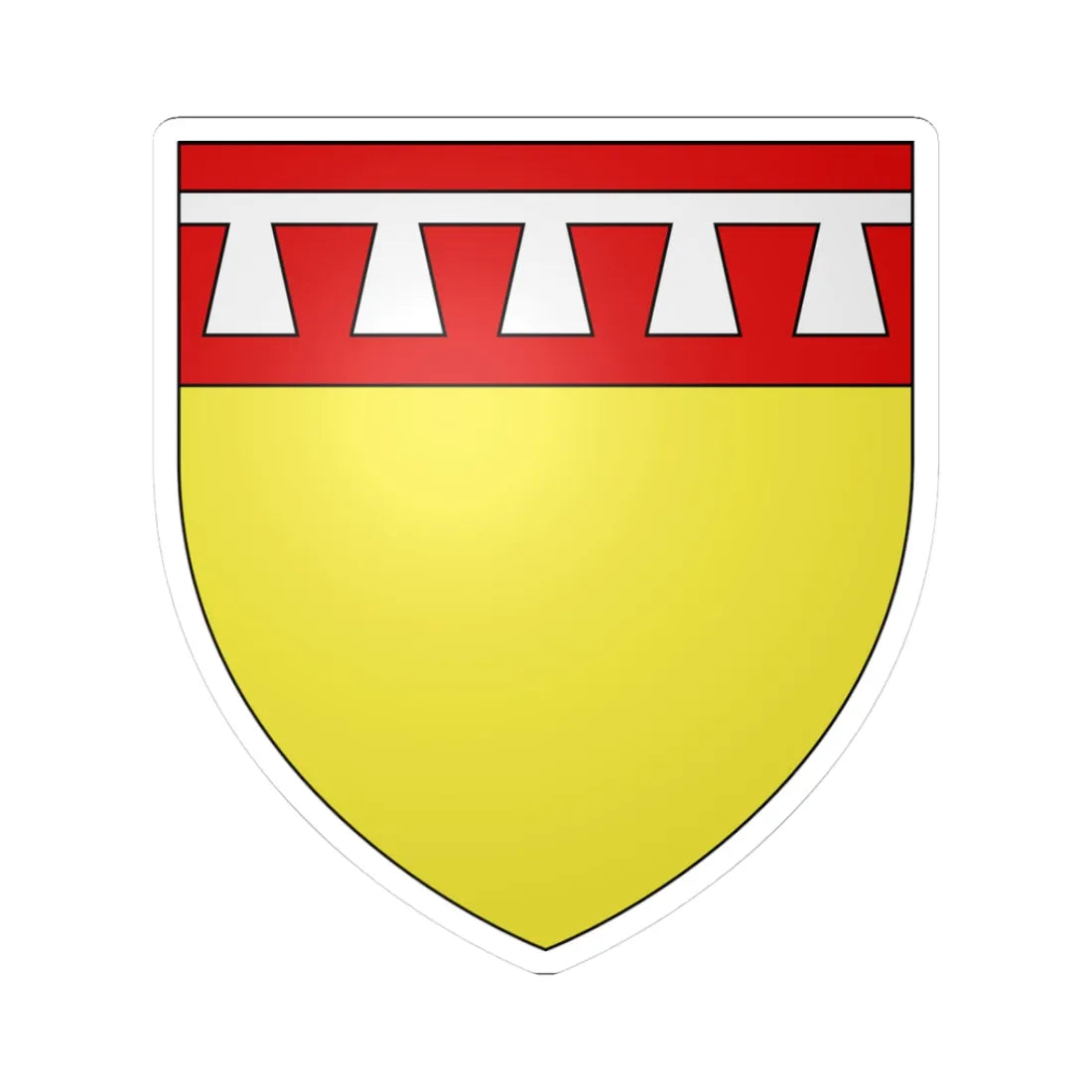 Armoiries de Clervaux 1 (Luxembourg) (Coat of Arms) STICKER Vinyl Kiss-Cut Decal 3 Inch White - The Sticker Space