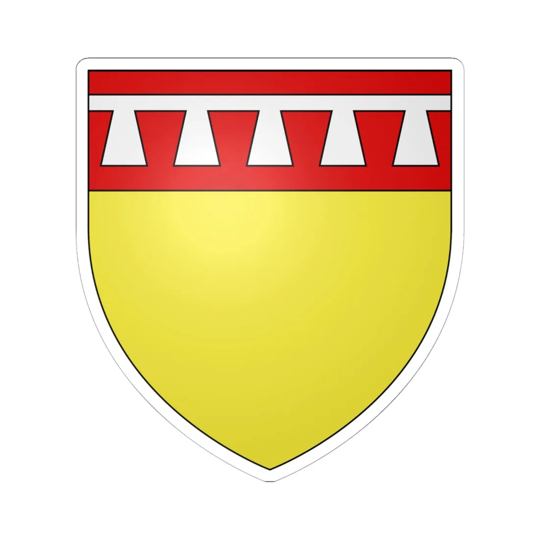 Armoiries de Clervaux 1 (Luxembourg) (Coat of Arms) STICKER Vinyl Kiss-Cut Decal 6 Inch White - The Sticker Space