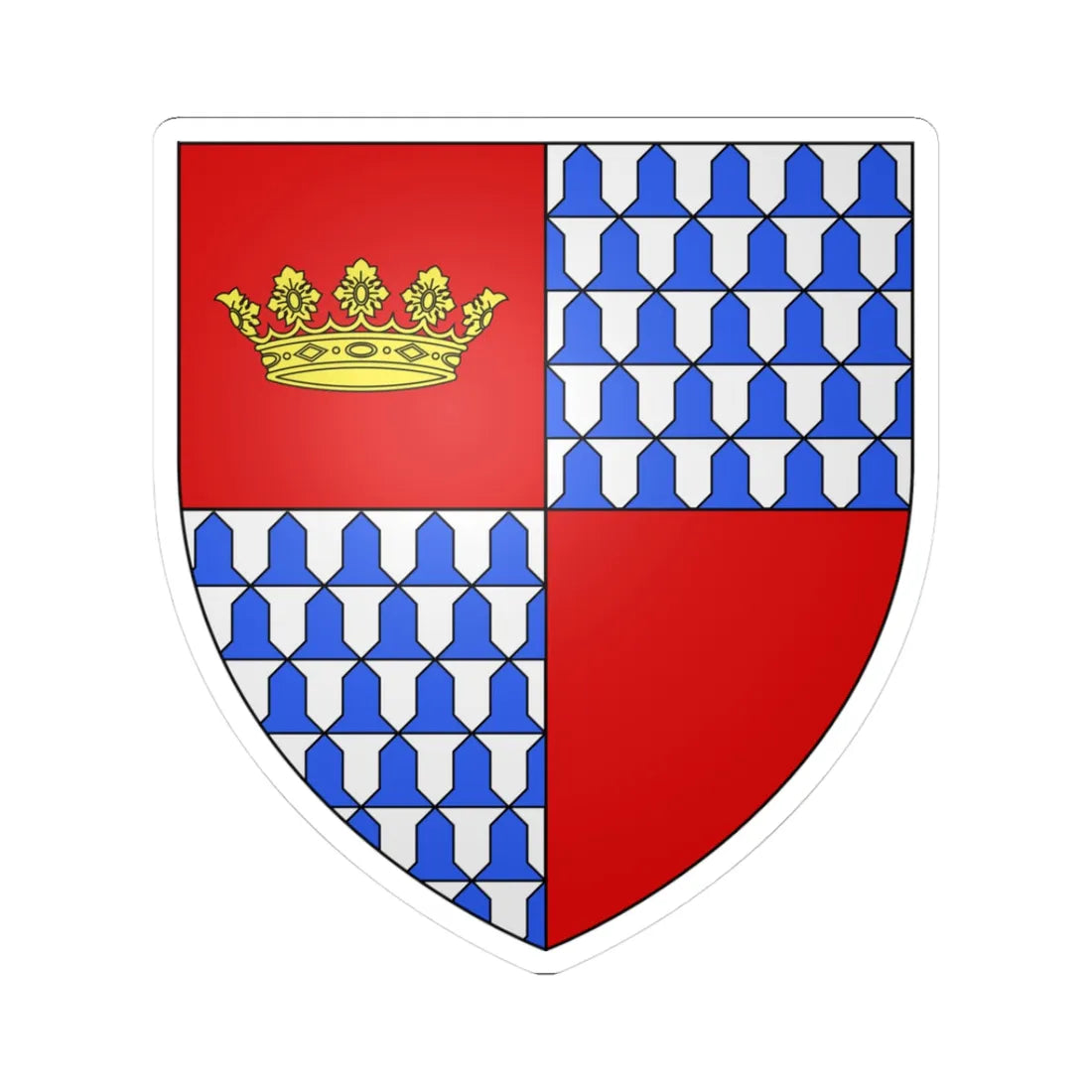 Armoiries de Cronberg (Luxembourg) (Coat of Arms) STICKER Vinyl Kiss-Cut Decal 3 Inch White - The Sticker Space