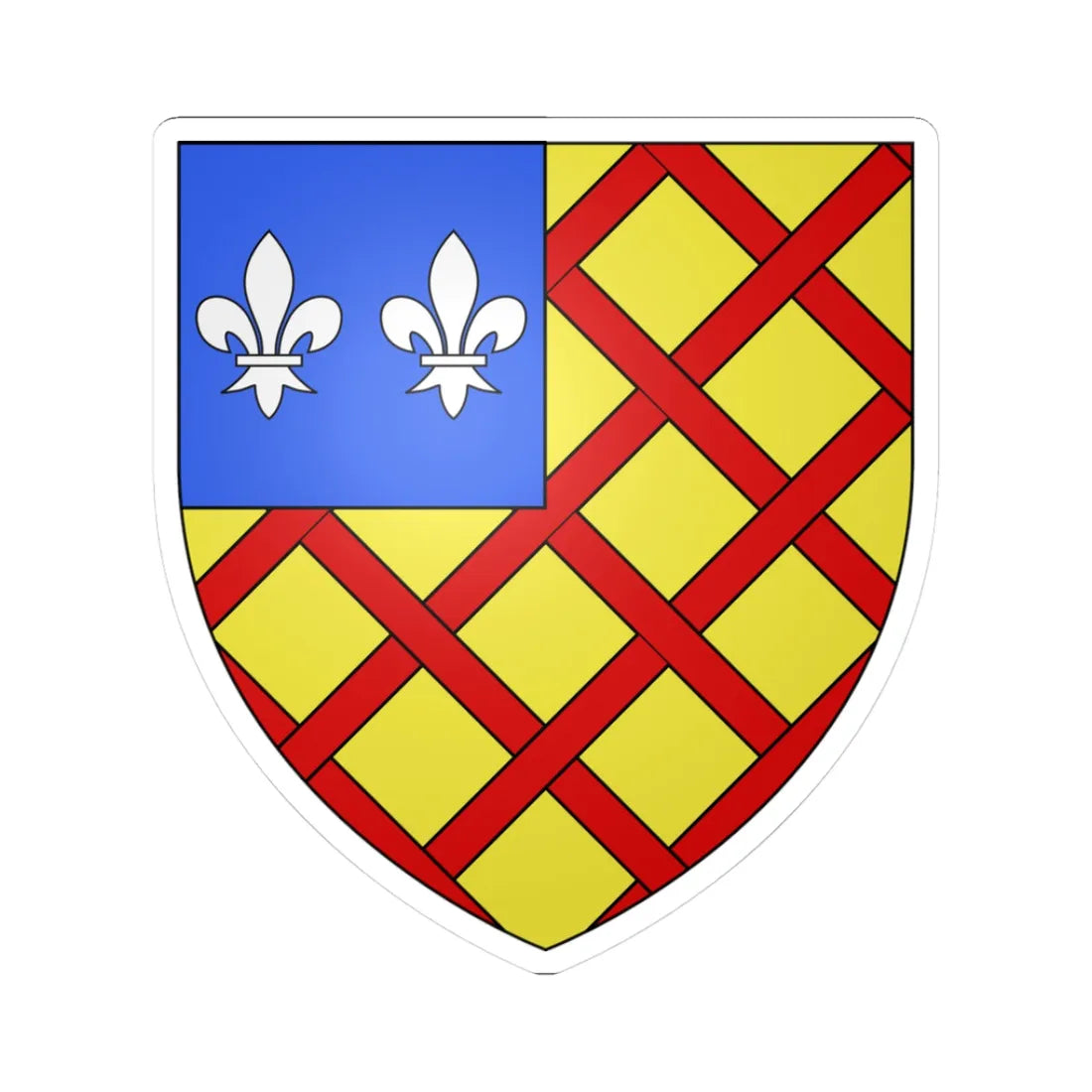 Armoiries de Daun 5 (Luxembourg) (Coat of Arms) STICKER Vinyl Kiss-Cut Decal 3 Inch White - The Sticker Space
