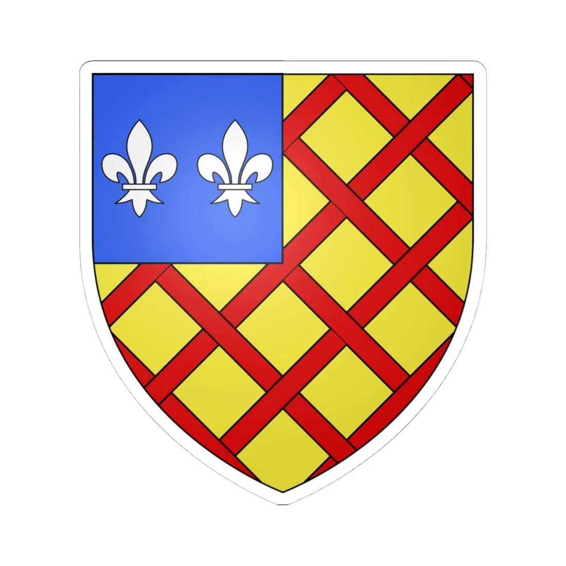 Armoiries de Daun 5 (Luxembourg) (Coat of Arms) STICKER Vinyl Kiss-Cut Decal 4 Inch White - The Sticker Space