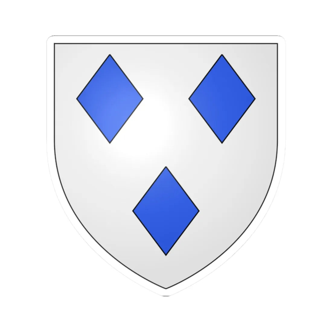 Armoiries de Dave 1 (Belgium) (Coat of Arms) STICKER Vinyl Kiss-Cut Decal 2 Inch White - The Sticker Space