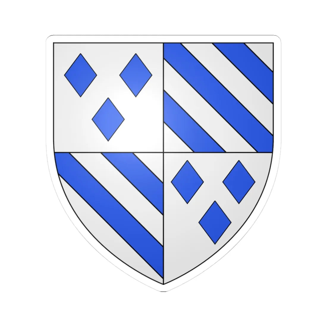 Armoiries de Dave 2 (Belgium) (Coat of Arms) STICKER Vinyl Kiss-Cut Decal 3 Inch White - The Sticker Space