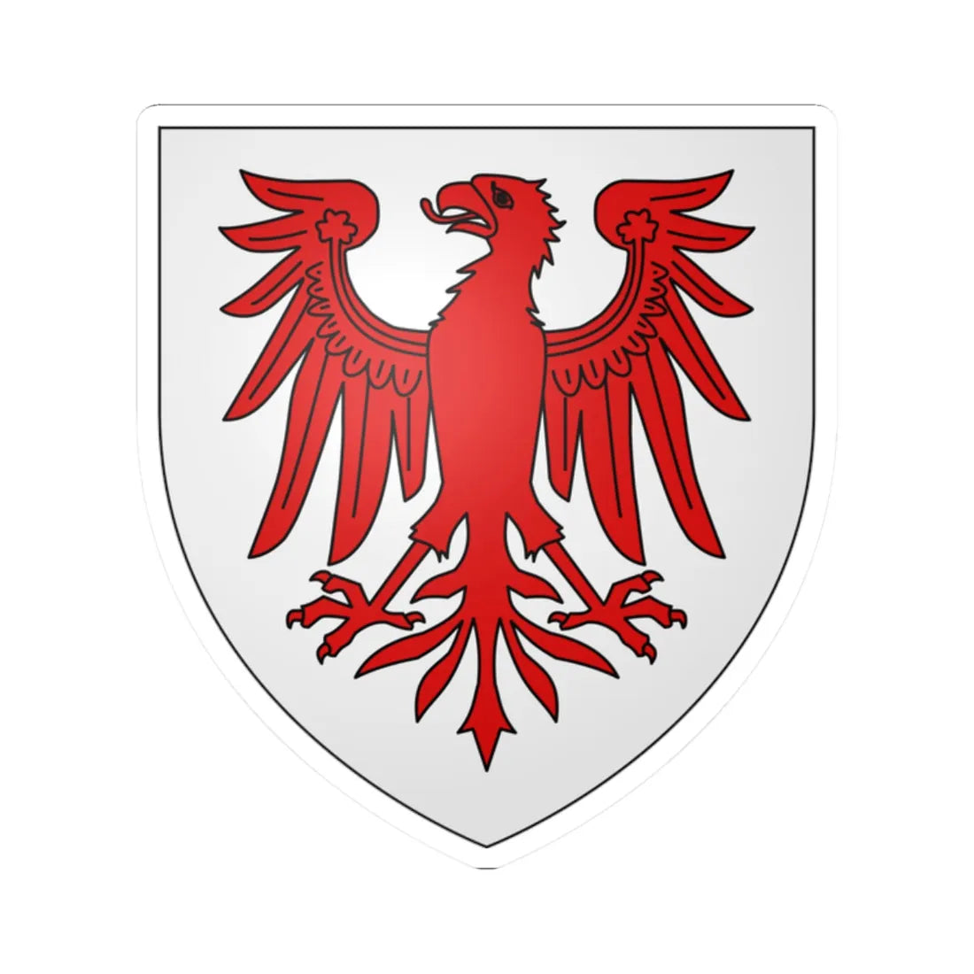 Armoiries de Dollendorf (Luxembourg) (Coat of Arms) STICKER Vinyl Kiss-Cut Decal 2 Inch White - The Sticker Space