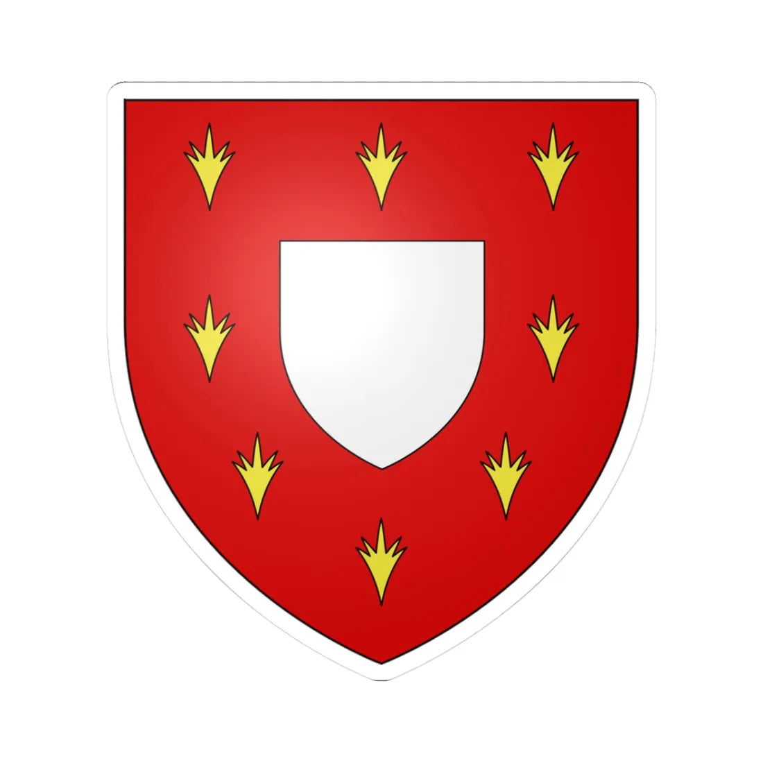 Armoiries de Falkenstein 1 (Luxembourg) (Coat of Arms) STICKER Vinyl Kiss-Cut Decal 3 Inch White - The Sticker Space