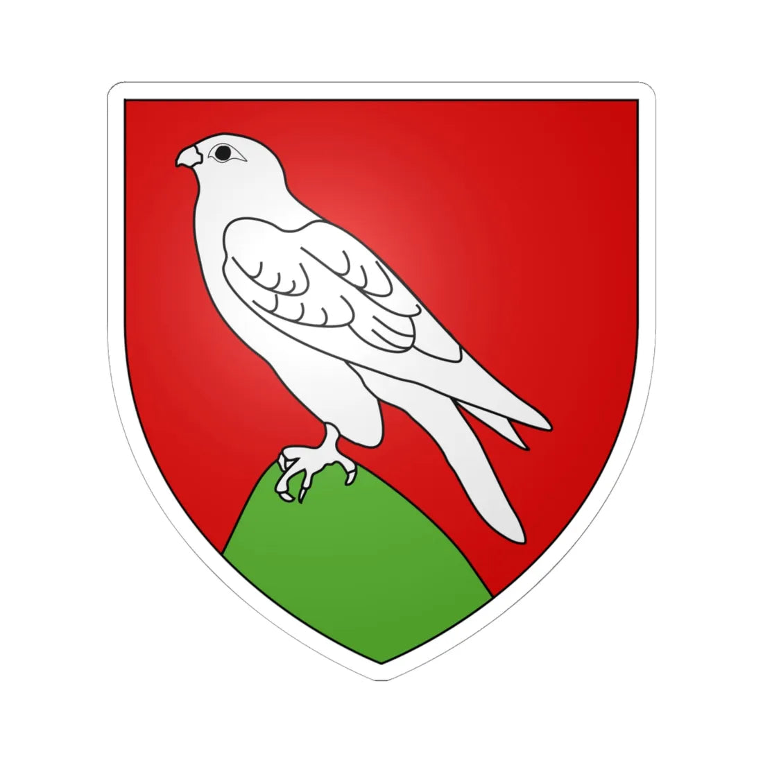 Armoiries de Falkenstein 2 (Luxembourg) (Coat of Arms) STICKER Vinyl Kiss-Cut Decal 6 Inch White - The Sticker Space