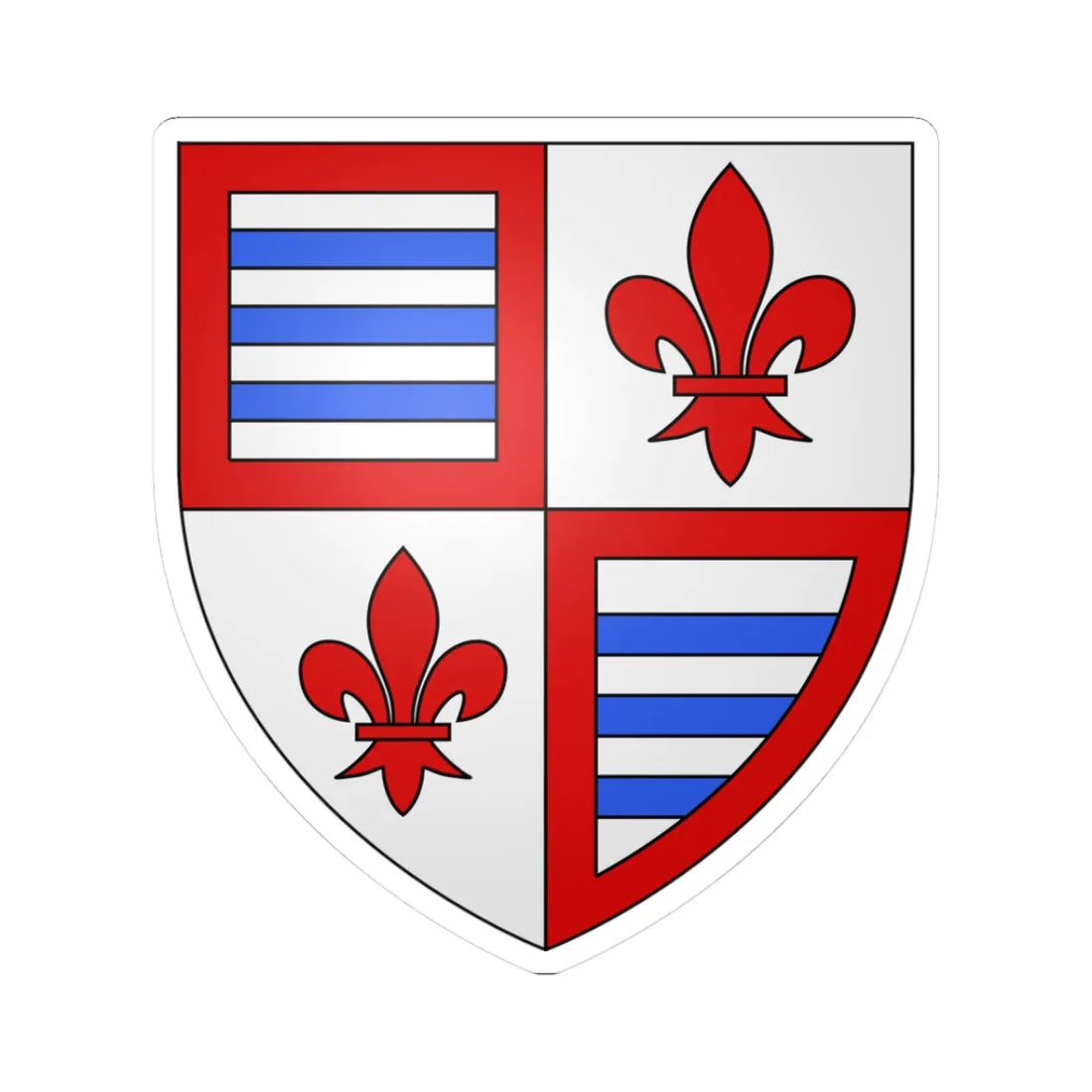 Armoiries de Flodorf (Luxembourg) (Coat of Arms) STICKER Vinyl Kiss-Cut Decal 3 Inch White - The Sticker Space