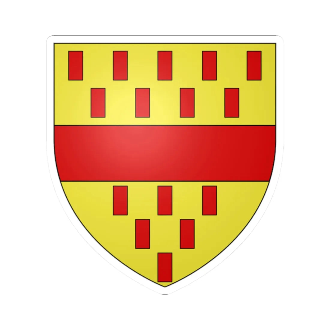 Armoiries de Hagen (Luxembourg) (Coat of Arms) STICKER Vinyl Kiss-Cut Decal 2 Inch White - The Sticker Space