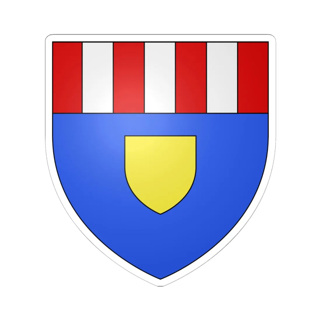 Armoiries de Ham (Luxembourg) (Coat of Arms) STICKER Vinyl Kiss-Cut Decal 6 Inch White - The Sticker Space
