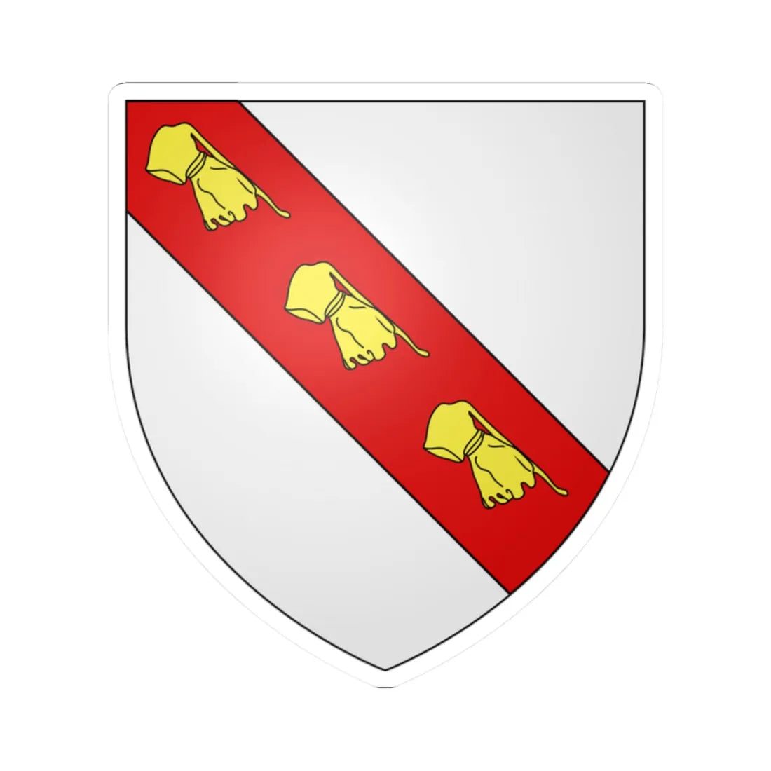 Armoiries de Harzee (Belgium) (Coat of Arms) STICKER Vinyl Kiss-Cut Decal 2 Inch White - The Sticker Space
