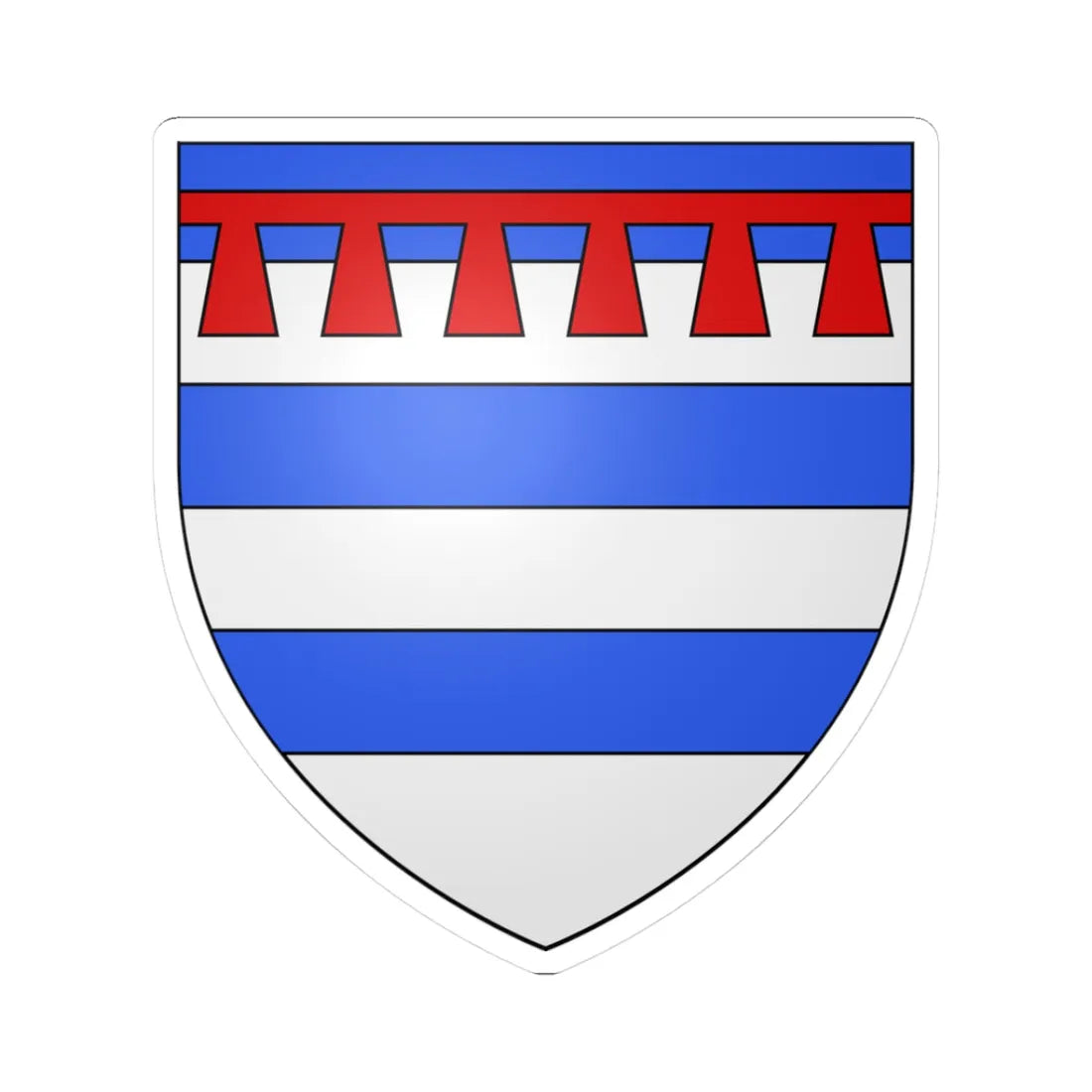 Armoiries de Huncherange (Luxembourg) (Coat of Arms) STICKER Vinyl Kiss-Cut Decal 3 Inch White - The Sticker Space