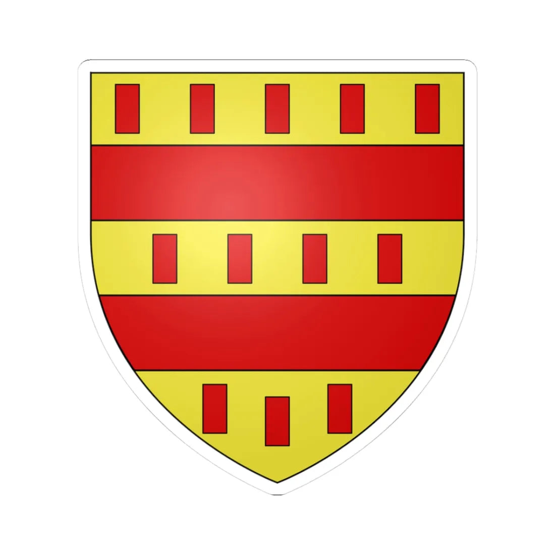 Armoiries de Hunolstein 1 (Luxembourg) (Coat of Arms) STICKER Vinyl Kiss-Cut Decal 3 Inch White - The Sticker Space