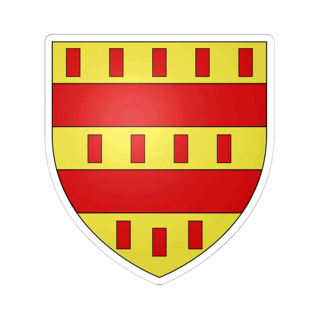 Armoiries de Hunolstein 1 (Luxembourg) (Coat of Arms) STICKER Vinyl Kiss-Cut Decal 6 Inch White - The Sticker Space