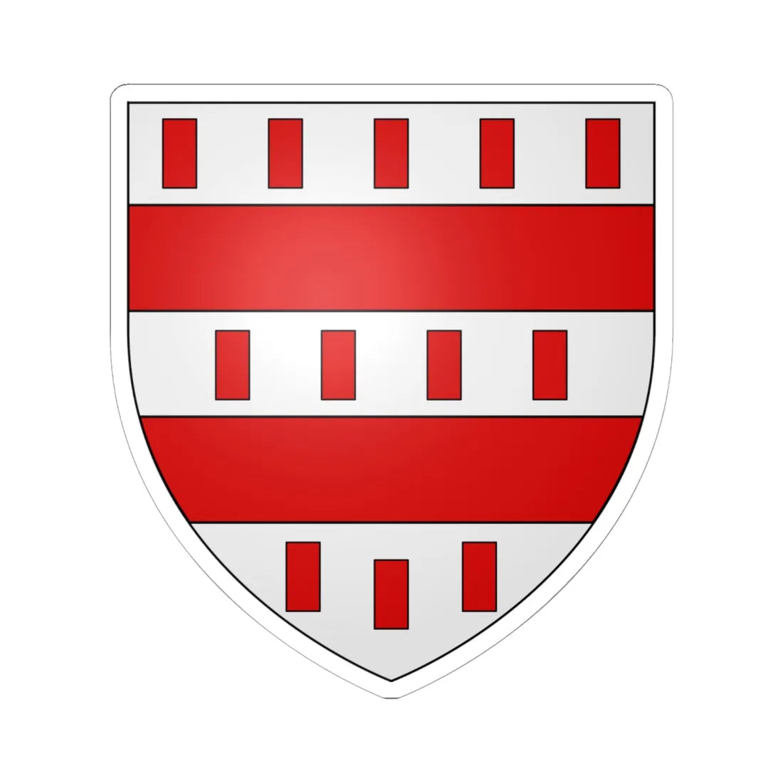 Armoiries de Hunolstein 2 (Luxembourg) (Coat of Arms) STICKER Vinyl Kiss-Cut Decal 6 Inch White - The Sticker Space