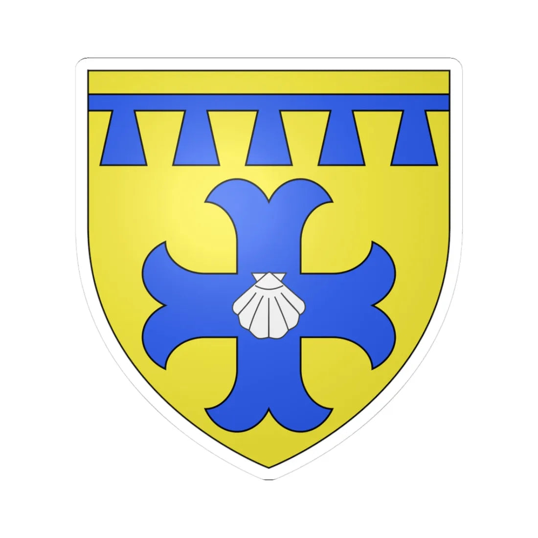 Armoiries de Jegen (Luxembourg) (Coat of Arms) STICKER Vinyl Kiss-Cut Decal 3 Inch White - The Sticker Space