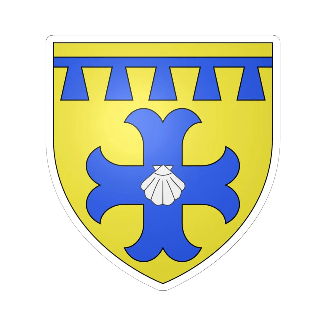 Armoiries de Jegen (Luxembourg) (Coat of Arms) STICKER Vinyl Kiss-Cut Decal 6 Inch White - The Sticker Space