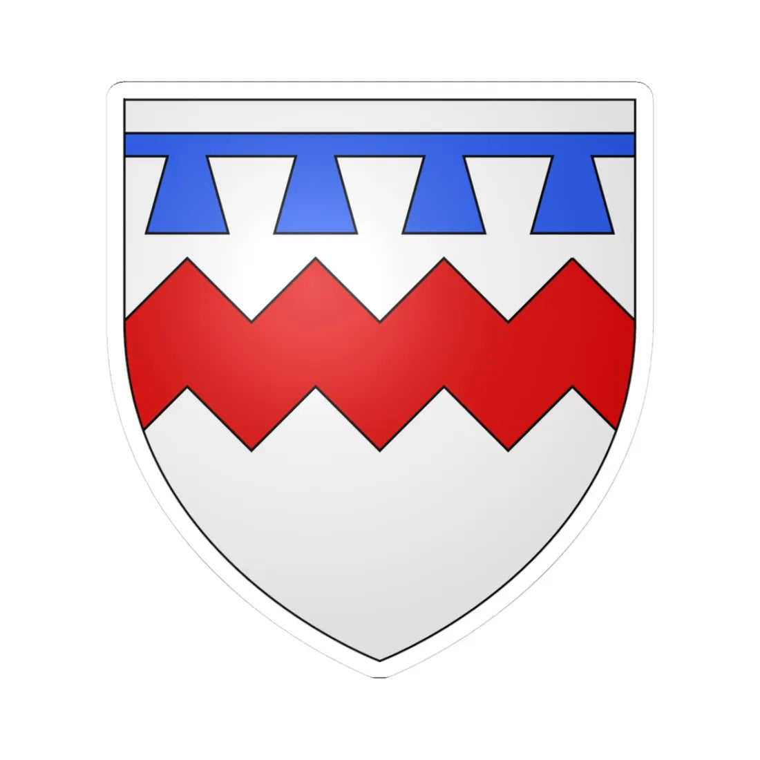 Armoiries de Kerpen 2 (Luxembourg) (Coat of Arms) STICKER Vinyl Kiss-Cut Decal 3 Inch White - The Sticker Space