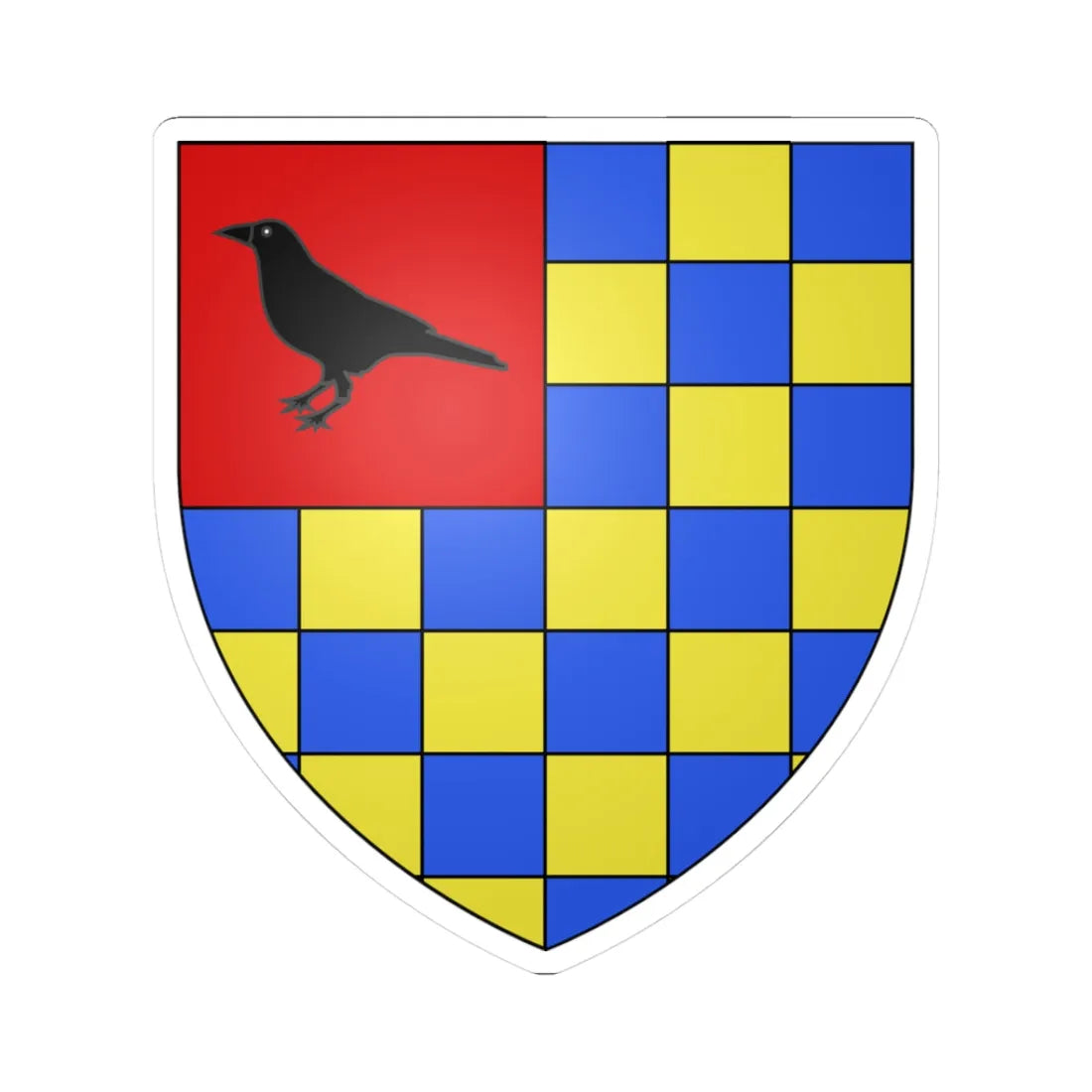 Armoiries de Koppenstein (Luxembourg) (Coat of Arms) STICKER Vinyl Kiss-Cut Decal 3 Inch White - The Sticker Space