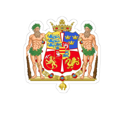 Armoiries de Kristian II de Danmark (Denmark) (Coat of Arms) STICKER Vinyl Kiss-Cut Decal 6 Inch White - The Sticker Space