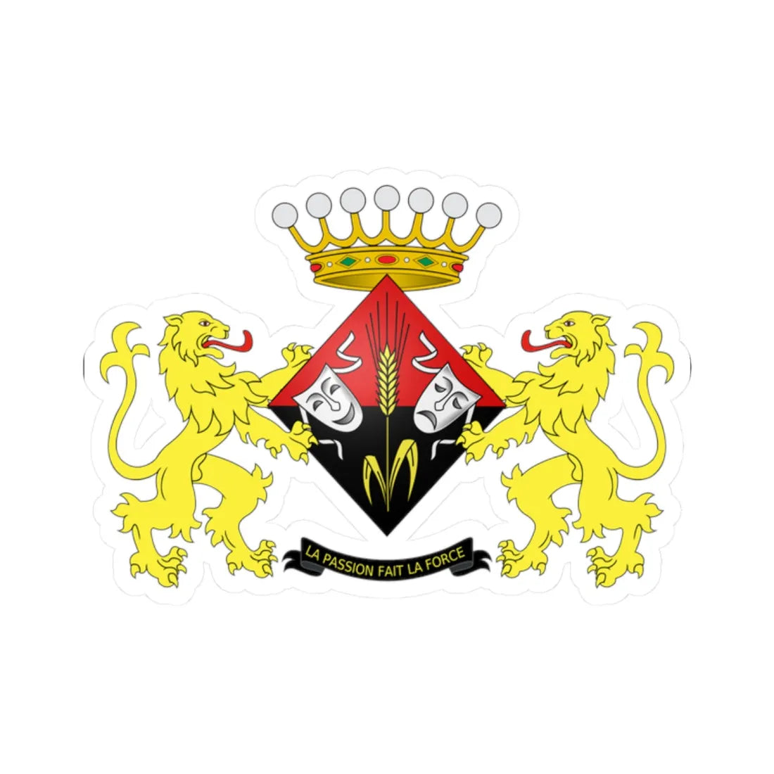 Armoiries de la baronne Léonie Cooreman (Belgium) (Coat of Arms) STICKER Vinyl Kiss-Cut Decal 2 Inch White - The Sticker Space