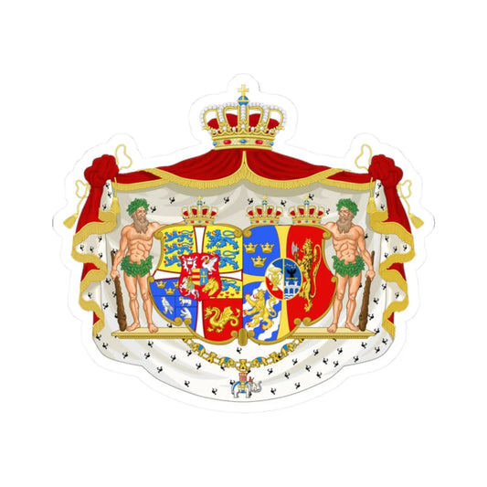 Armoiries de la reine Lovisa de Suede (Denmark) (Coat of Arms) STICKER Vinyl Kiss-Cut Decal 2 Inch White - The Sticker Space