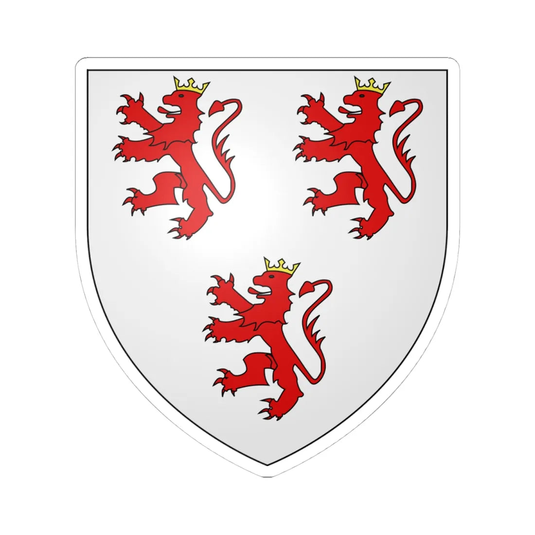 Armoiries de Liessem (Luxembourg) (Coat of Arms) STICKER Vinyl Kiss-Cut Decal 4 Inch White - The Sticker Space