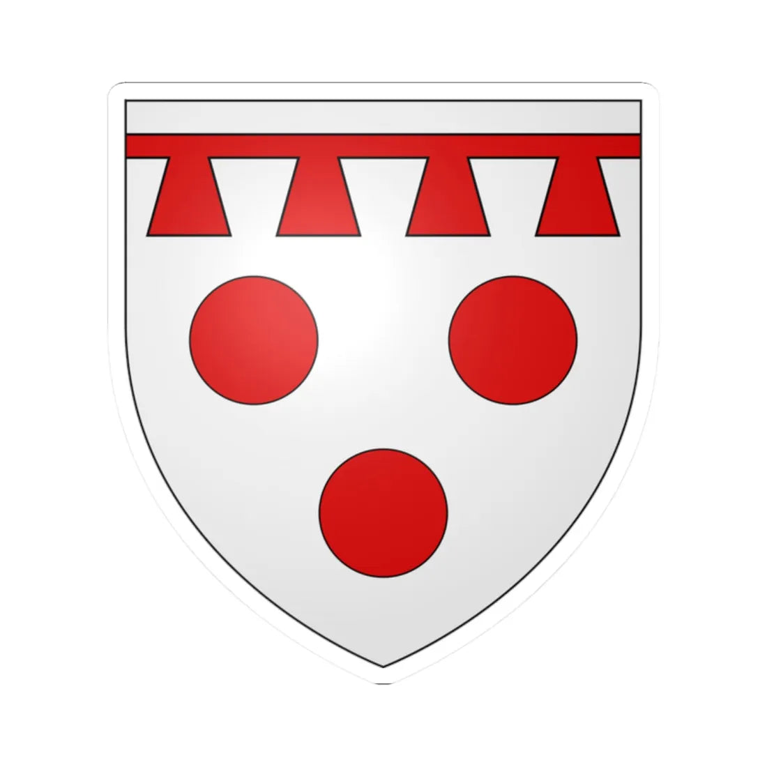 Armoiries de Lissingen 2 (Luxembourg) (Coat of Arms) STICKER Vinyl Kiss-Cut Decal 2 Inch White - The Sticker Space