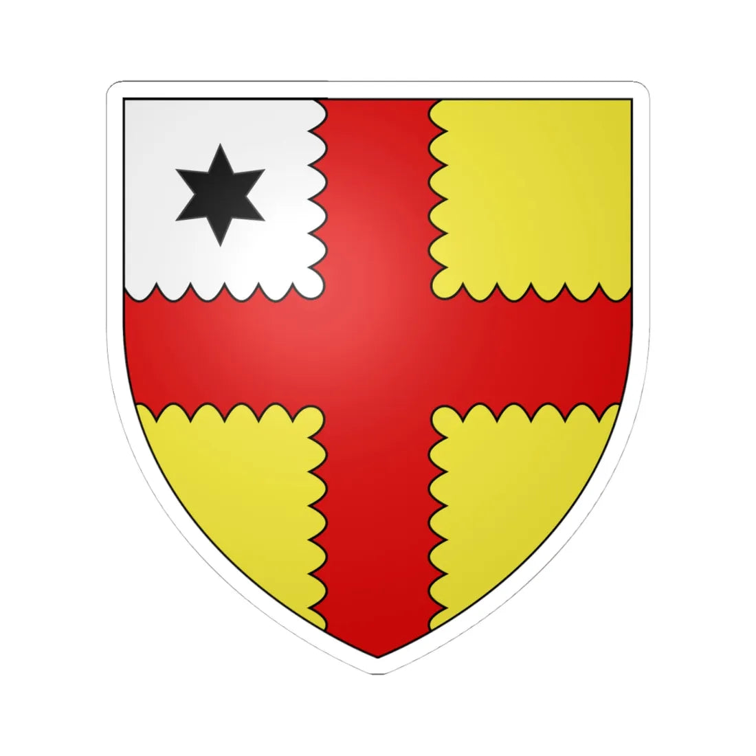 Armoiries de Lontzen (Luxembourg) (Coat of Arms) STICKER Vinyl Kiss-Cut Decal 4 Inch White - The Sticker Space