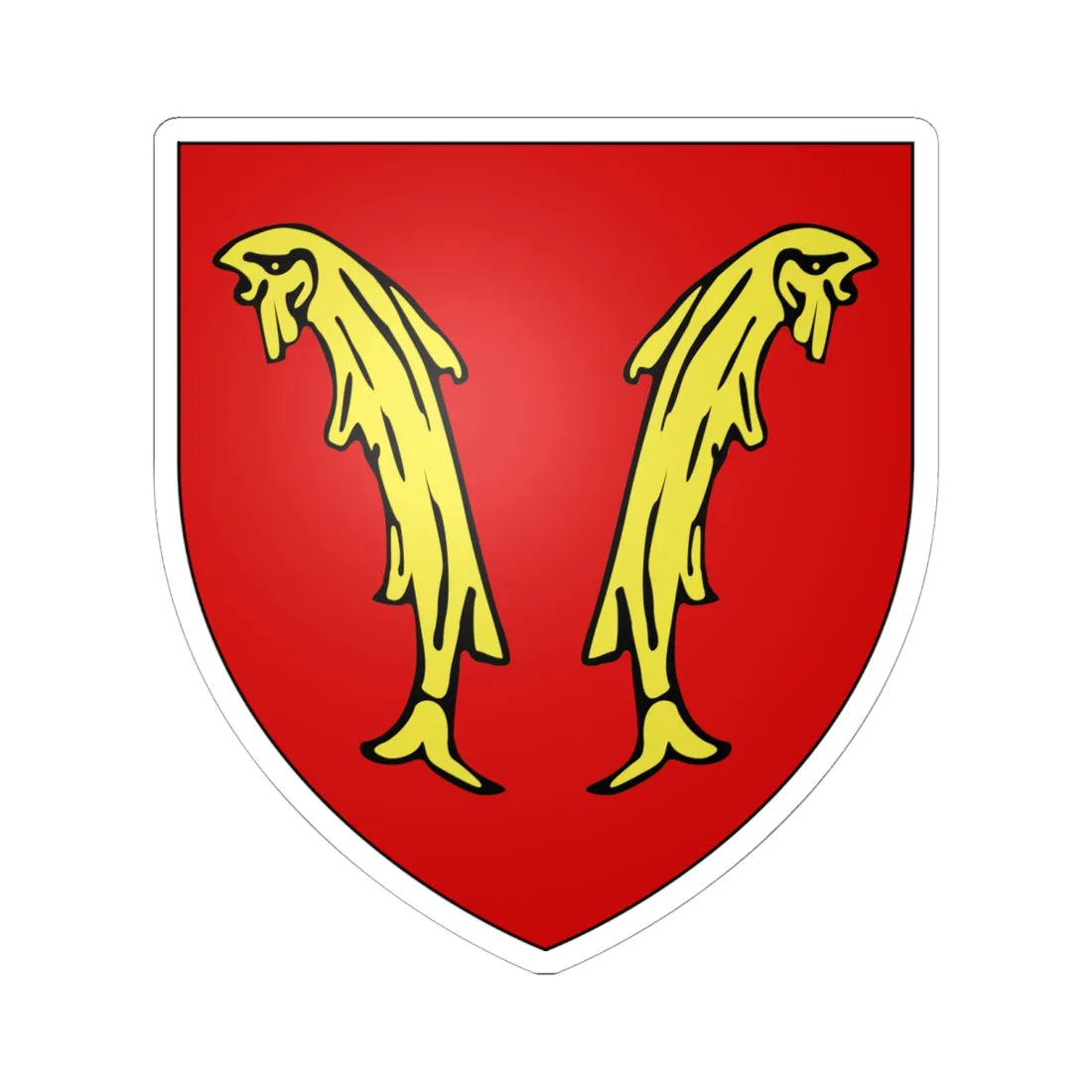 Armoiries de Mellier 1 (Belgium) (Coat of Arms) STICKER Vinyl Kiss-Cut Decal 6 Inch White - The Sticker Space