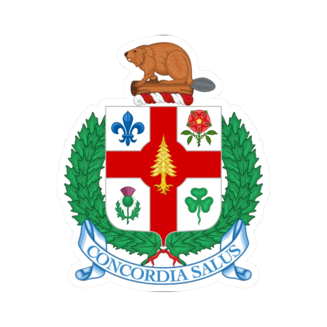 Armoiries de Montréal 2017 (Canada) (Coat of Arms) STICKER Vinyl Kiss-Cut Decal 2 Inch White - The Sticker Space