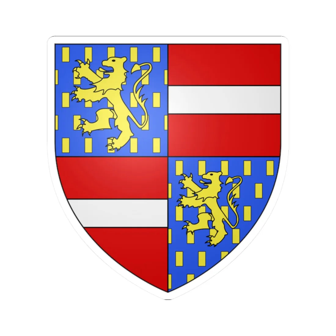 Armoiries de Nassau 2 (Luxembourg) (Coat of Arms) STICKER Vinyl Kiss-Cut Decal 2 Inch White - The Sticker Space