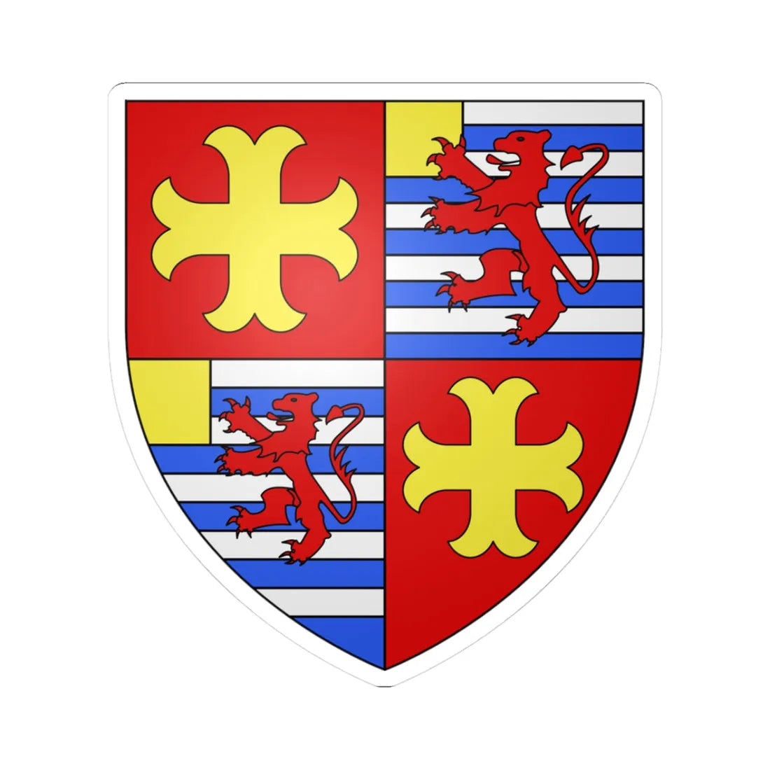 Armoiries de Pittange 4 (Belgium) (Coat of Arms) STICKER Vinyl Kiss-Cut Decal 3 Inch White - The Sticker Space