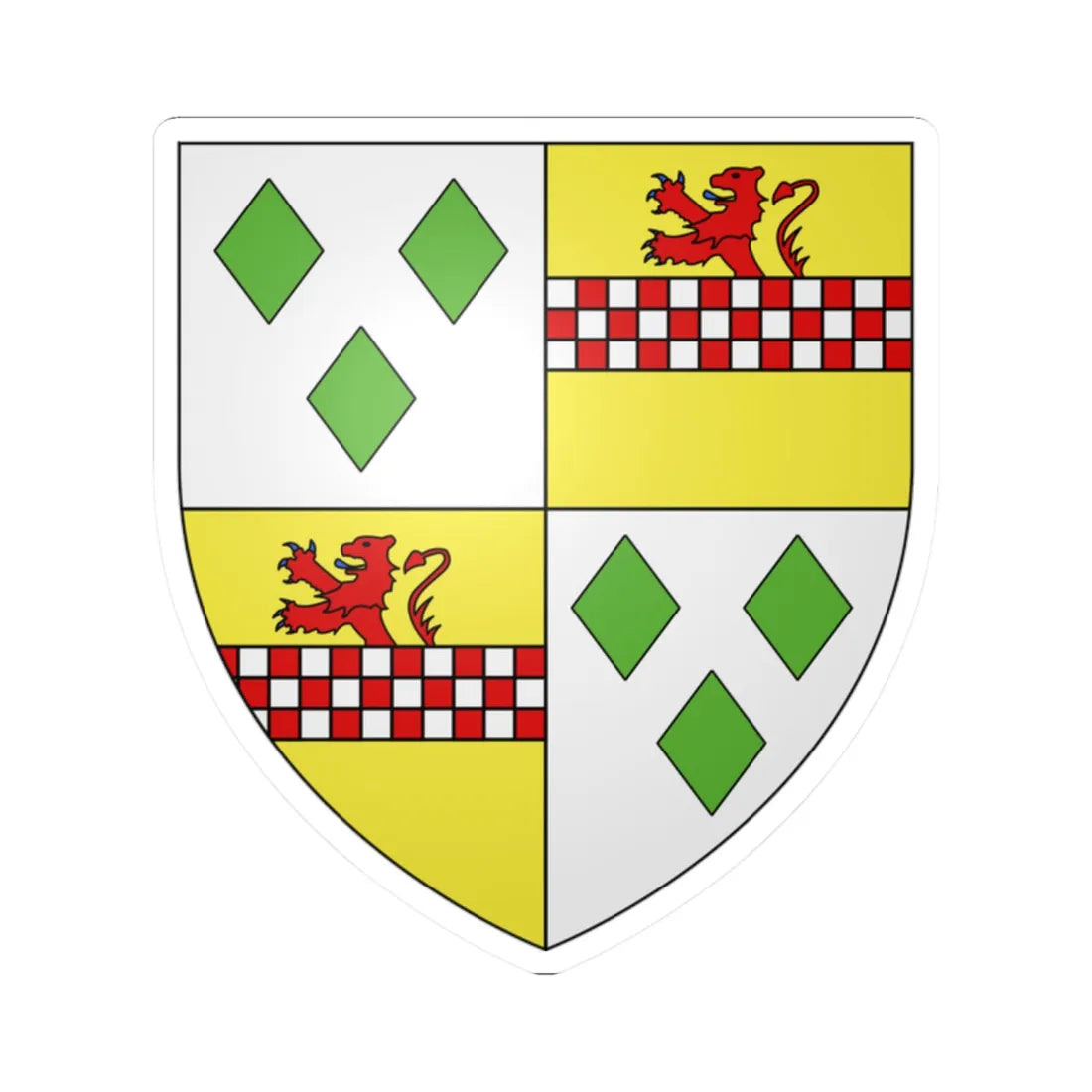 Armoiries de Presseux 2 (Belgium) (Coat of Arms) STICKER Vinyl Kiss-Cut Decal 2 Inch White - The Sticker Space