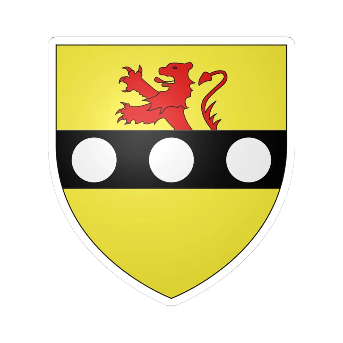 Armoiries de Rotstock (Luxembourg) (Coat of Arms) STICKER Vinyl Kiss-Cut Decal 3 Inch White - The Sticker Space