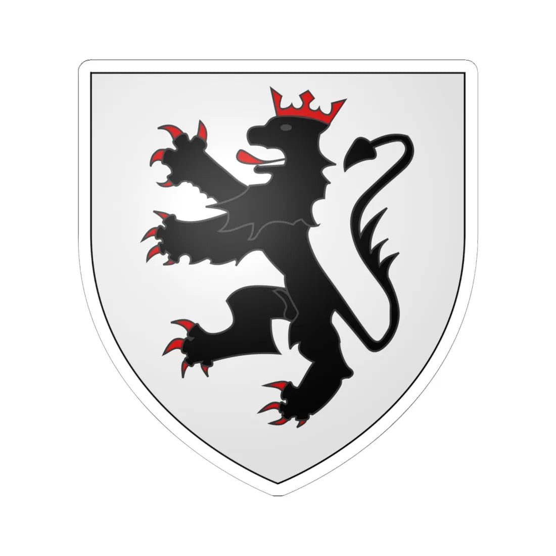 Armoiries de Sanem 2 (Luxembourg) (Coat of Arms) STICKER Vinyl Kiss-Cut Decal 6 Inch White - The Sticker Space