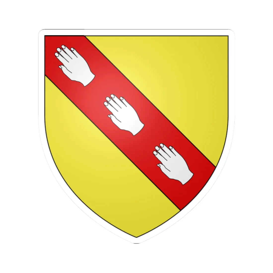 Armoiries de Schifflange 1 (Luxembourg) (Coat of Arms) STICKER Vinyl Kiss-Cut Decal 2 Inch White - The Sticker Space