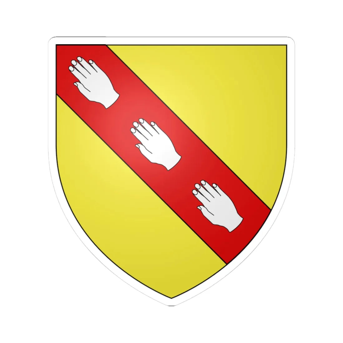 Armoiries de Schifflange 1 (Luxembourg) (Coat of Arms) STICKER Vinyl Kiss-Cut Decal 3 Inch White - The Sticker Space