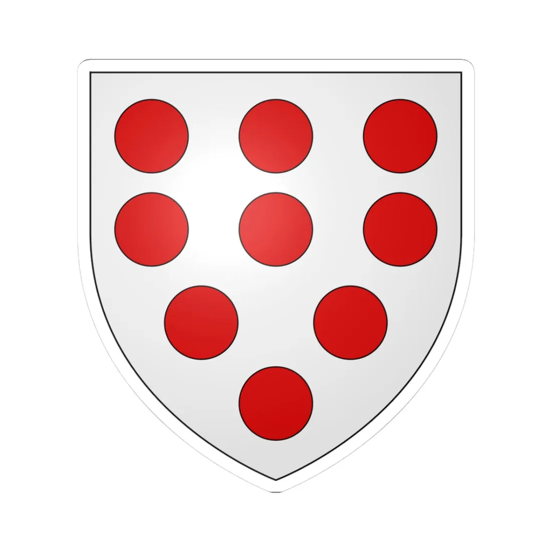 Armoiries de Schoonvorst (Luxembourg) (Coat of Arms) STICKER Vinyl Kiss-Cut Decal 3 Inch White - The Sticker Space