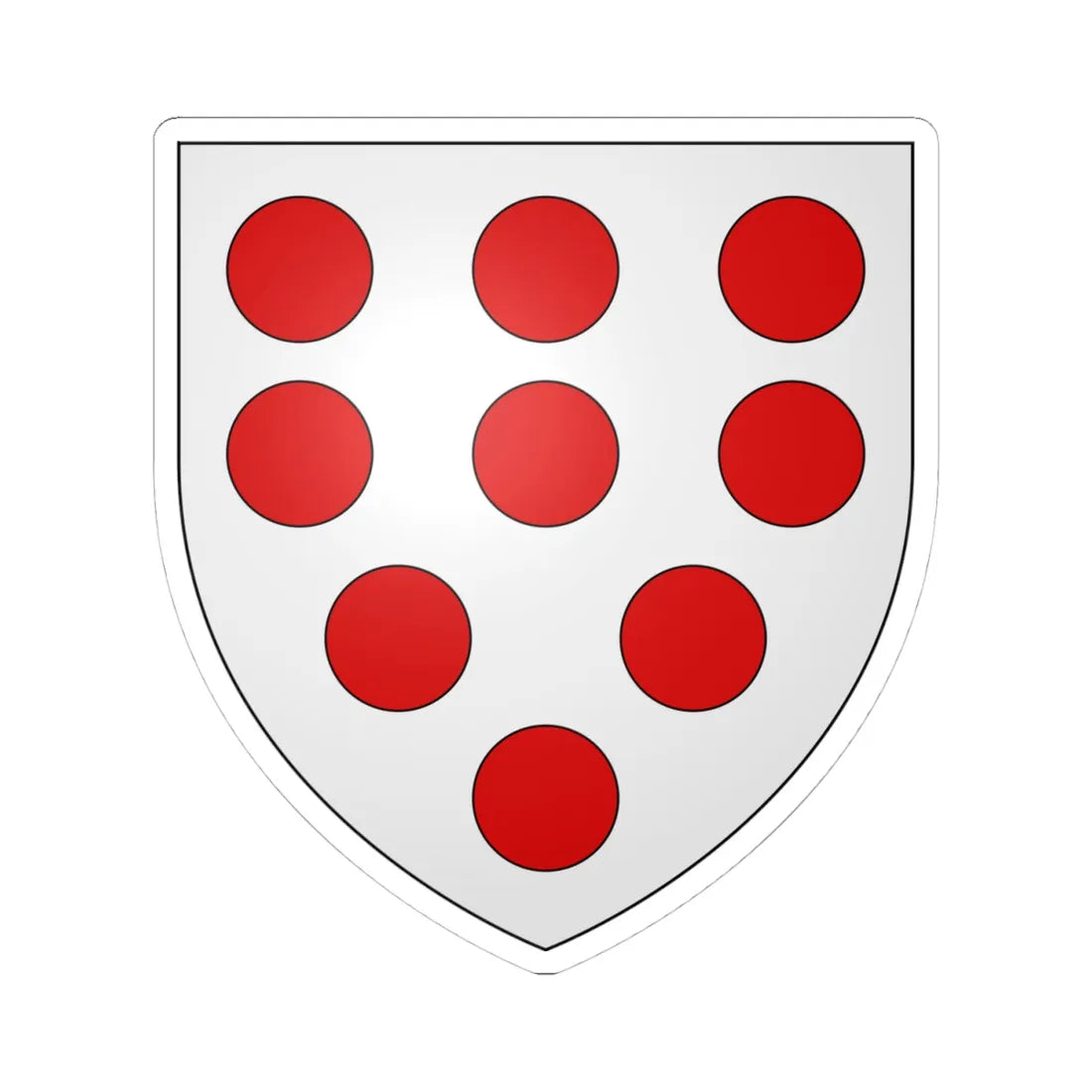 Armoiries de Schoonvorst (Luxembourg) (Coat of Arms) STICKER Vinyl Kiss-Cut Decal 4 Inch White - The Sticker Space