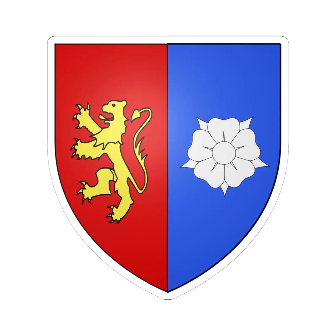 Armoiries de Schuttringen (Luxembourg) (Coat of Arms) STICKER Vinyl Kiss-Cut Decal 4 Inch White - The Sticker Space