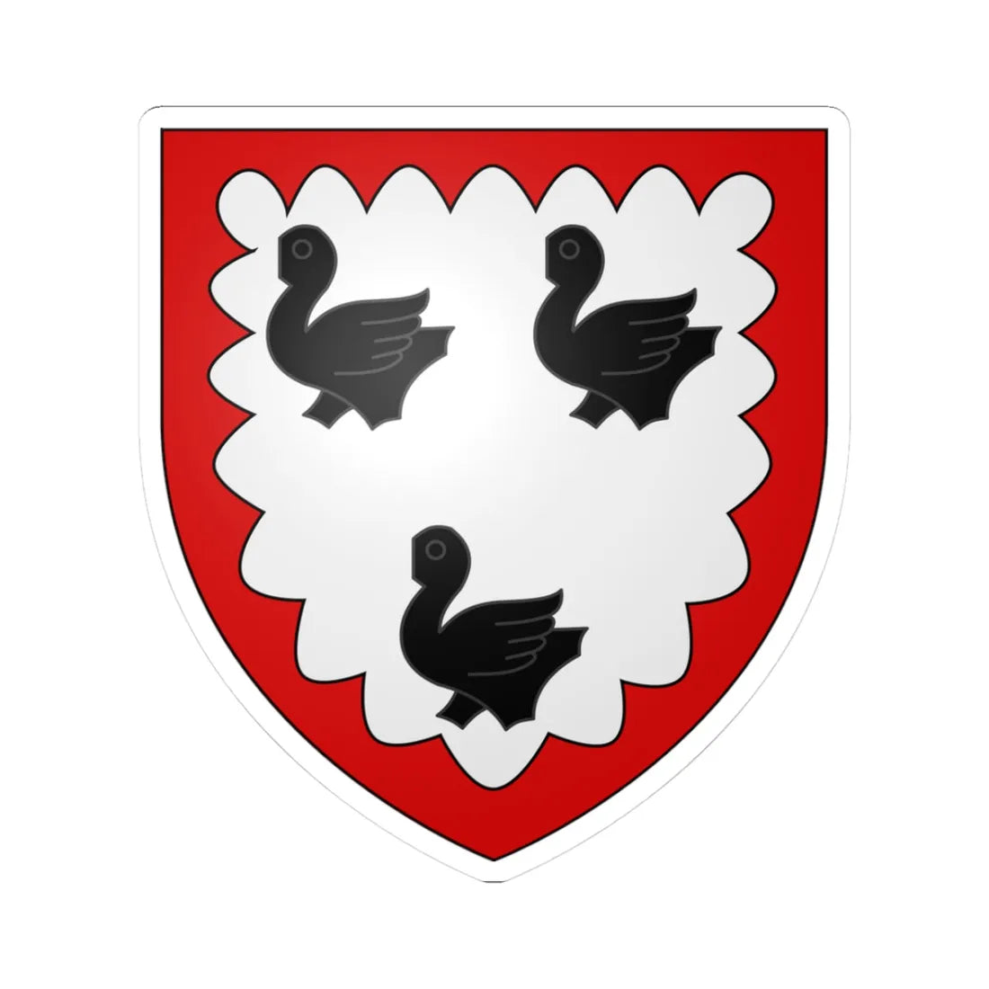 Armoiries de Wal 2 (Luxembourg) (Coat of Arms) STICKER Vinyl Kiss-Cut Decal 3 Inch White - The Sticker Space