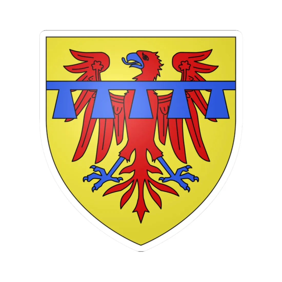 Armoiries de Walcourt 2 (Belgium) (Coat of Arms) STICKER Vinyl Kiss-Cut Decal 2 Inch White - The Sticker Space